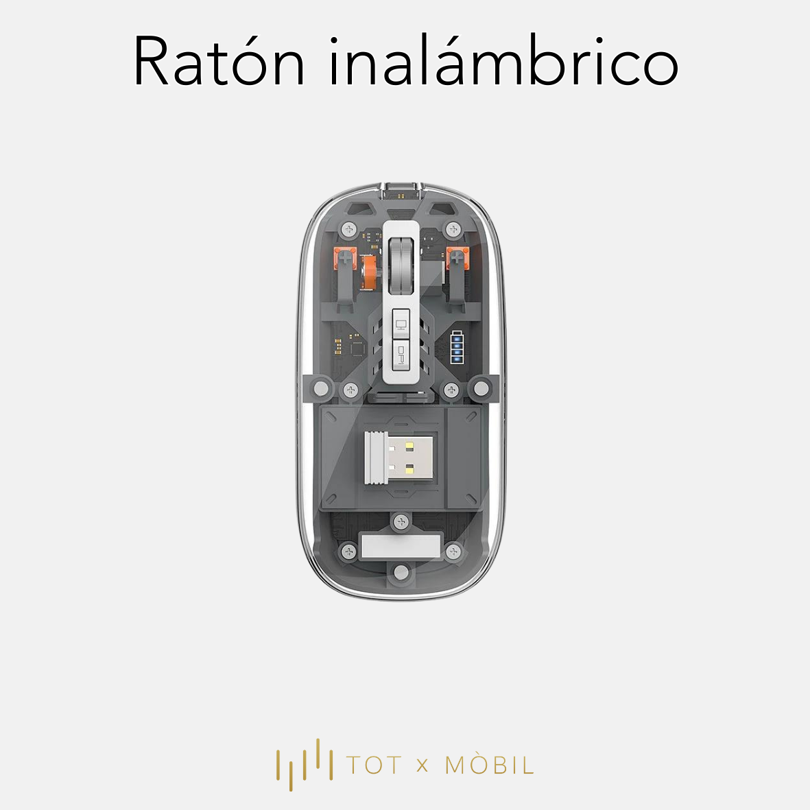 Ratón Inalámbrico Y Bluetooth Transparente - RGB