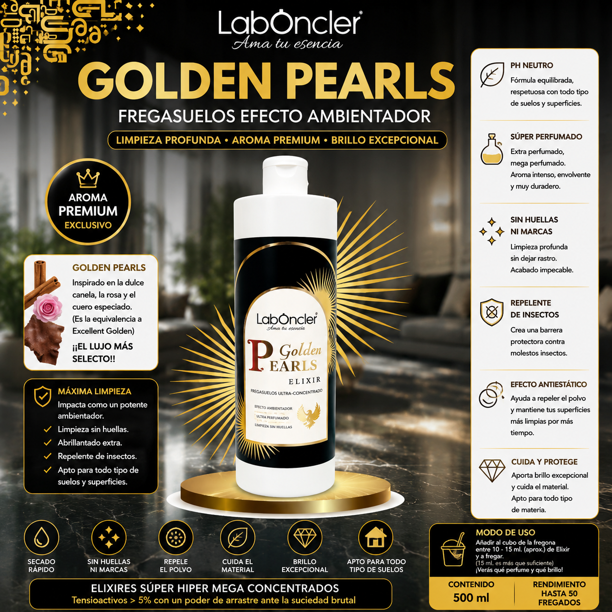 Fragancia Golden Pearls Fregasuelos Concentrado