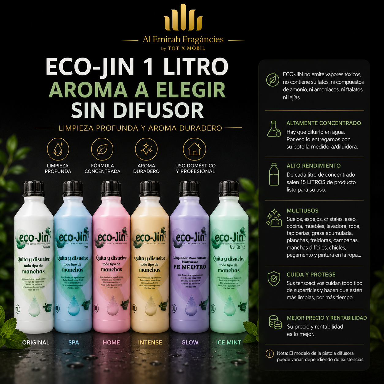 Eco-Jin 1 Litro / Fragancia a escoger