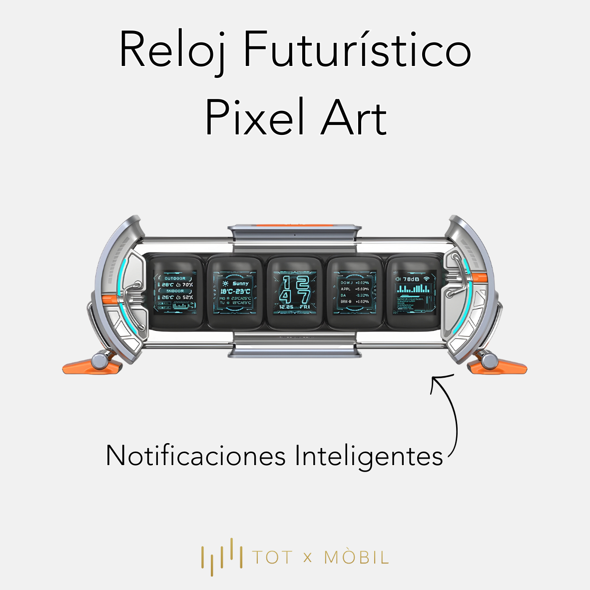 Reloj Futurista Times Gate Pixel Art
