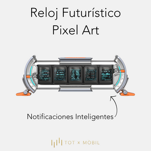 Futuristic Times Gate Clock Pixel Art